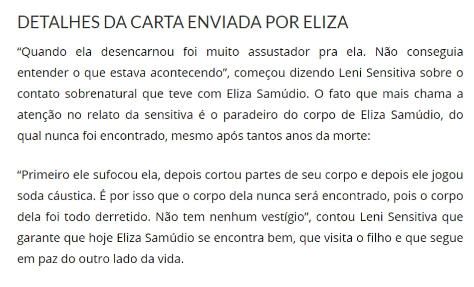 Carta psicografada da ex-namorada do goleiro Bruno